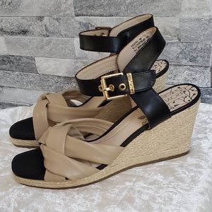 Royu Black/Nude Madora Espadrilles Wedge Sandals